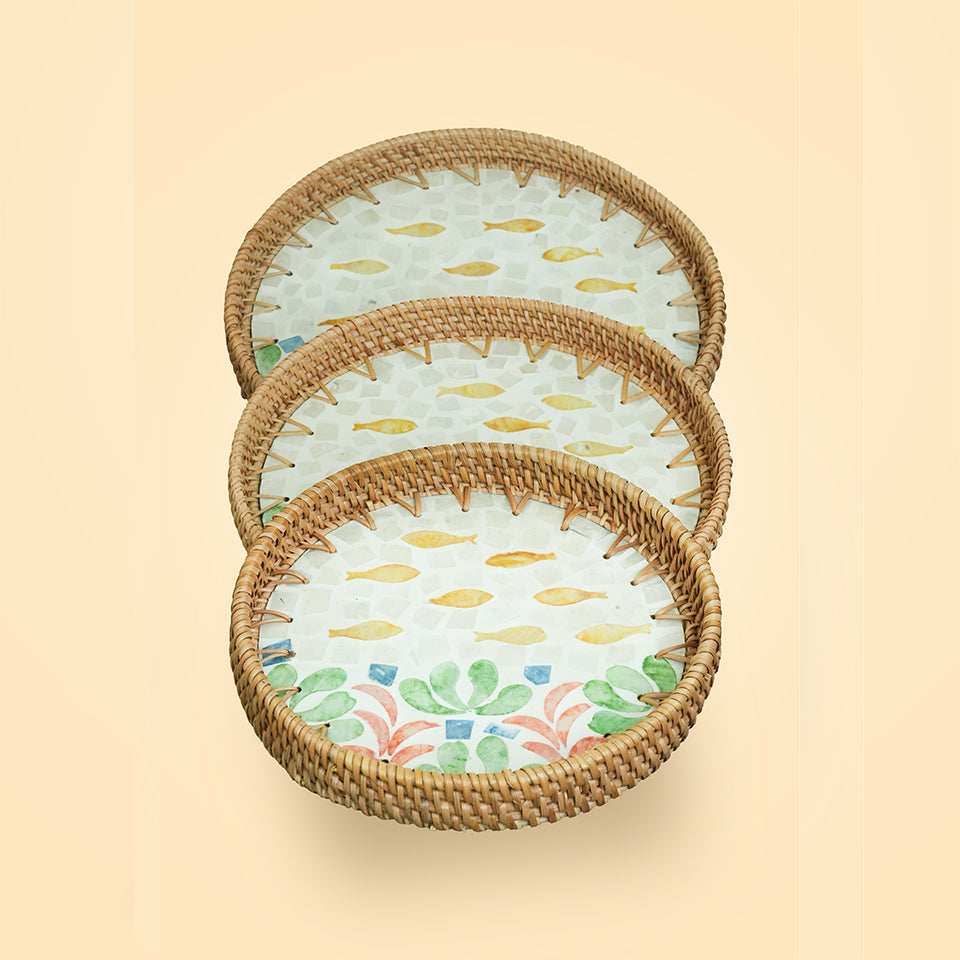 Bamboo Tray with Pearls